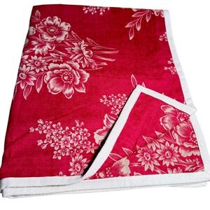 CHAPS Home Retired Rare Pillow Cases Shams Set Of 2 Red Floral Cotton 22"x28"